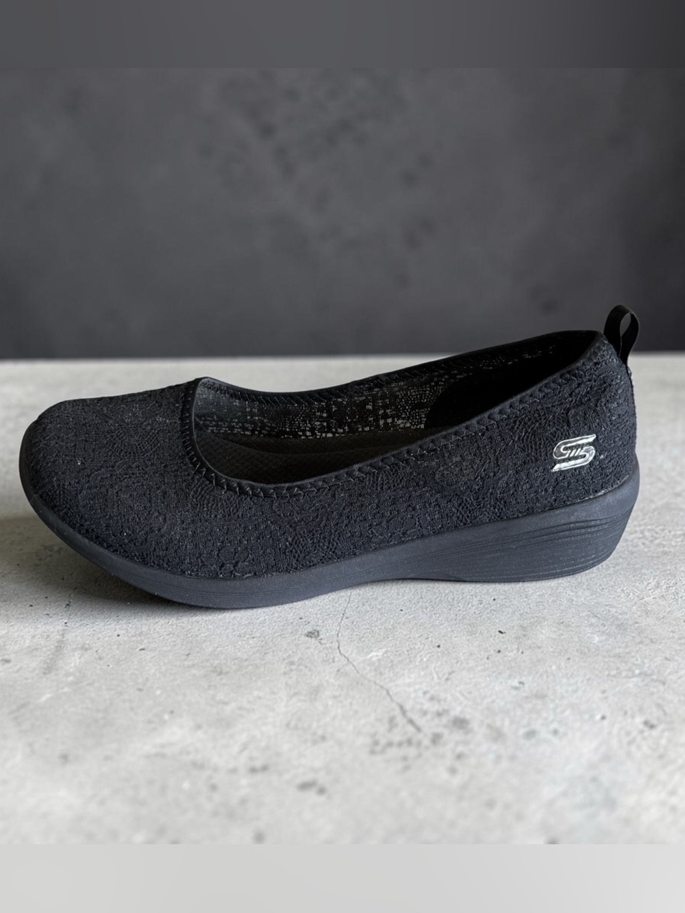 Skechers Flex Arya Airy Days Black Slip-On Comfort Shoes Sz 8.5